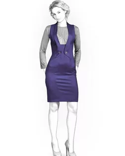 Выкройка: платье с имитацией жилета арт. ВКК-1247-1-ЛК0004212