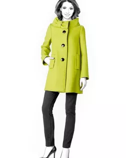 Выкройка: легкое пальто с декоративной стойкой арт. ВКК-229-1-ЛК0004248