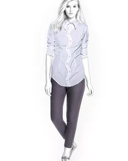 Выкройка: блузка с фигурным бортом арт. ВКК-1458-1-ЛК0004249