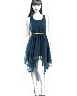 Выкройка: платье со сборкой арт. ВКК-1073-1-ЛК0004262