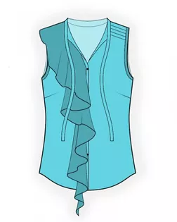 Выкройка: блузка с воланом арт. ВКК-830-1-ЛК0004267