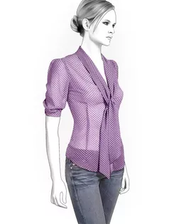 Выкройка: блуза с воротником-шарфом арт. ВКК-1058-1-ЛК0004286