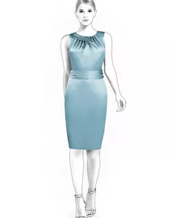 Выкройка: платье со складками в горловину арт. ВКК-1478-1-ЛК0004317