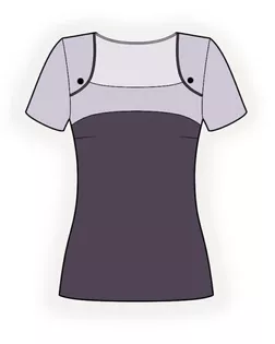 Выкройка: блузка с кокеткой арт. ВКК-1373-1-ЛК0004321