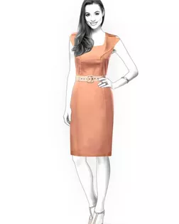 Выкройка: платье с воротником из рельефов арт. ВКК-1368-1-ЛК0004378