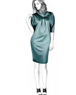 Выкройка: трикотажное платье арт. ВКК-2050-1-ЛК0004393