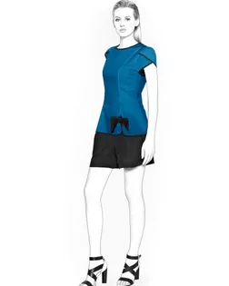 Выкройка: блузка с контрастной окантовкой арт. ВКК-855-1-ЛК0004424