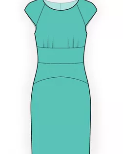 Выкройка: платье с коротким рукавом арт. ВКК-1962-1-ЛК0004481