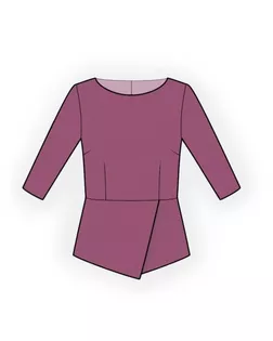 Выкройка: блузка с асимметричной баской арт. ВКК-349-1-ЛК0004493