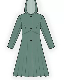 Выкройка: пальто с завышенной талией арт. ВКК-907-1-ЛК0004497
