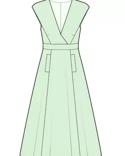 Выкройка: платье с глубоким вырезом арт. ВКК-2797-1-ЛК0004943