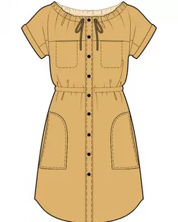 Выкройка: платье в стиле сафари арт. ВКК-2811-1-ЛК0004957