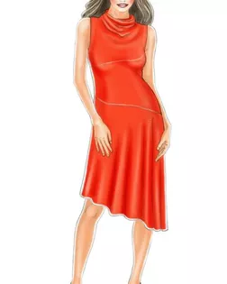 Выкройка: платье с ассиметричной линией низа арт. ВКК-1445-1-ЛК0005111