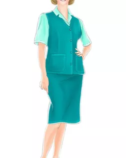 Выкройка: костюм для работников сферы услуг (юбка) арт. ВКК-407-1-ЛК0005221