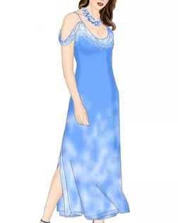Выкройка: голубое платье арт. ВКК-1513-1-ЛК0005325