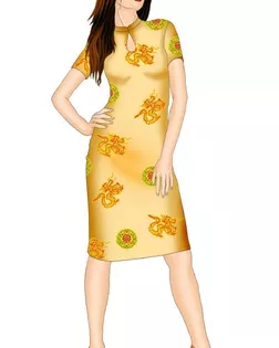 Выкройка: платье с застежкой-капелькой арт. ВКК-1145-1-ЛК0005337