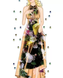 Выкройка: платье с воротником-стойкой арт. ВКК-1965-1-ЛК0005583