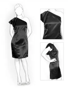 Выкройка: платье с открытым плечом арт. ВКК-1236-1-ЛК0005855