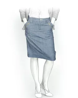 Выкройка: юбка джинсовая арт. ВКК-1004-1-ЛК0005871