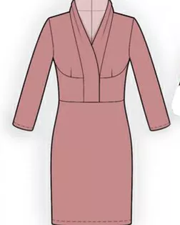 Выкройка: платье с воротником шалька арт. ВКК-2016-1-ЛК0005942