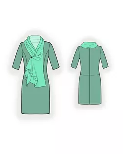 Выкройка: платье с воротником-шарфом арт. ВКК-1912-1-ЛК0005979
