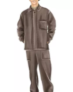 Купить 23 февраля Выкройка: костюм кислотнозащитный мужской (брюки) арт. ВКК-1493-1-ЛК0006035 оптом