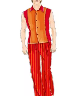 Выкройка: красный костюм (блуза) арт. ВКК-1050-1-ЛК0006047
