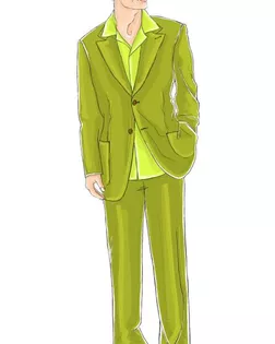 Выкройка: оливковый костюм (брюки) арт. ВКК-1891-1-ЛК0006051