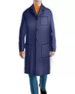 Купить 23 февраля Выкройка: темный мужской халат арт. ВКК-1747-1-ЛК0006097 оптом