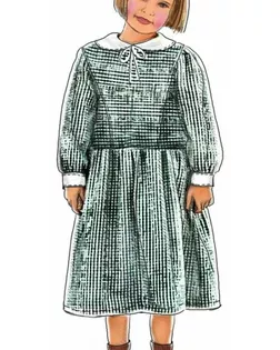 Выкройка: платье с воротничком и манжетами арт. ВКК-1448-1-ЛК0007026