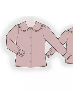 Выкройка: блузка с большим воротником арт. ВКК-1305-1-ЛК0007196
