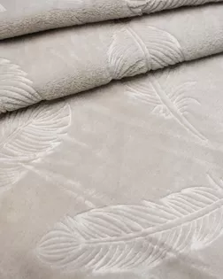 Велсофт тисненый "Mix" 100% п/э 205 см (265) диз. Y-06 (13-0000) Лунный луч Перо  арт. ЛЮКС-10-27-ЛЮКС18096538.00027