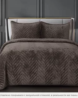 Велюр 100% ПЭ (220 гр), шир.255 см диз. (19-0812) Турецкий кофе  арт. ЛЮКС-104-1-ЛЮКС18187151.00001