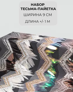 Набор тесьма-пайетка ш.9см (4 цвета +/- 1 м) арт. ТМ-8326-1-46209