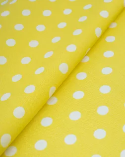 Купить Ткань для летних брюк цвет желтый Штапель принт горох 0,7см арт. ПШТ-1038-1-20904.052 оптом в Караганде