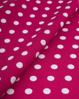 Купить Одежные ткани розового цвета из Китая Штапель принт горох 0,7см арт. ПШТ-1038-4-20904.054 оптом в Череповце