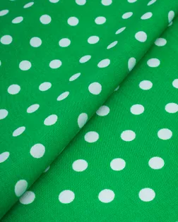 Купить Ткани для одежды зеленого цвета Штапель принт горох 0,7см арт. ПШТ-1038-5-20904.055 оптом
