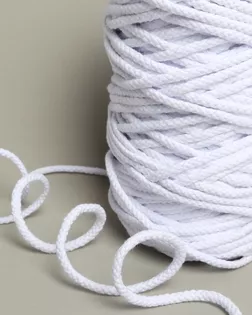 Шнур белый 6мм хлопок, 100 м арт. ПРС-4984-1-ПРС00-00001487