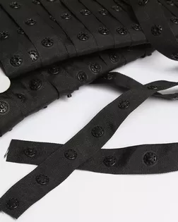 Кнопка на тесьме черный 1/40шт пластмасса/полиэстер, 10м арт. ПРС-1038-2-ПРС0002625 Кнопка на тесьме черный 1/40шт пластмасса/полиэстер, 10м арт. ПРС-1038-2-ПРС0002625