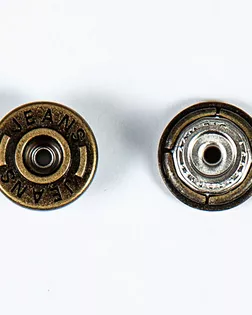 Пуговица джинсовая на ломанной ножке 17мм цветной металл арт. ПРС-1219-3-ПРС0030611
