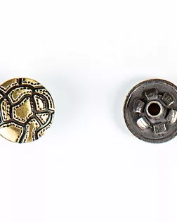 Кнопка альфа, омега 12мм цветной металл арт. ПРС-1545-4-ПРС0031958