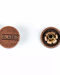 Кнопка альфа, омега 12,5мм цветной металл арт. ПРС-1582-2-ПРС0032118