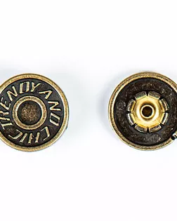Кнопка альфа, омега 17мм цветной металл арт. ПРС-1648-4-ПРС0032426