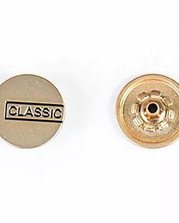 Кнопка альфа, омега 17мм цветной металл арт. ПРС-1584-4-ПРС0032567