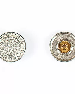 Кнопка альфа, омега 17мм цветной металл арт. ПРС-1739-2-ПРС0032835
