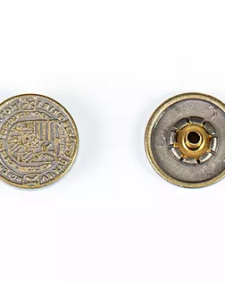 Кнопка альфа, омега 17мм цветной металл арт. ПРС-1739-6-ПРС0032839