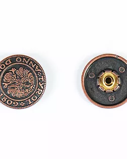 Кнопка альфа, омега 20мм цветной металл арт. ПРС-1736-5-ПРС0032976