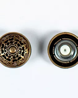 Пуговица джинсовая на фиксированной ножке 17мм цветной металл арт. ПРС-1775-3-ПРС0033022