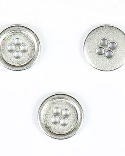 Купить Пуговица 4 прокола серебро 15мм металл арт. ПРС-1608-5-ПРС0033121 оптом в Караганде