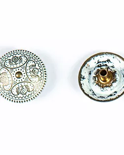 Кнопка альфа, омега 19мм цветной металл арт. ПРС-1832-1-ПРС0033213